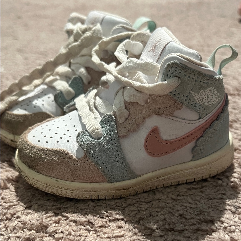 Jordan Kids White and Tan Sneakers